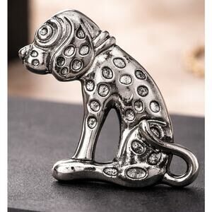 Vintage Sterling Silver Dismal Desmond Dalmatian Dog Brooch Pin